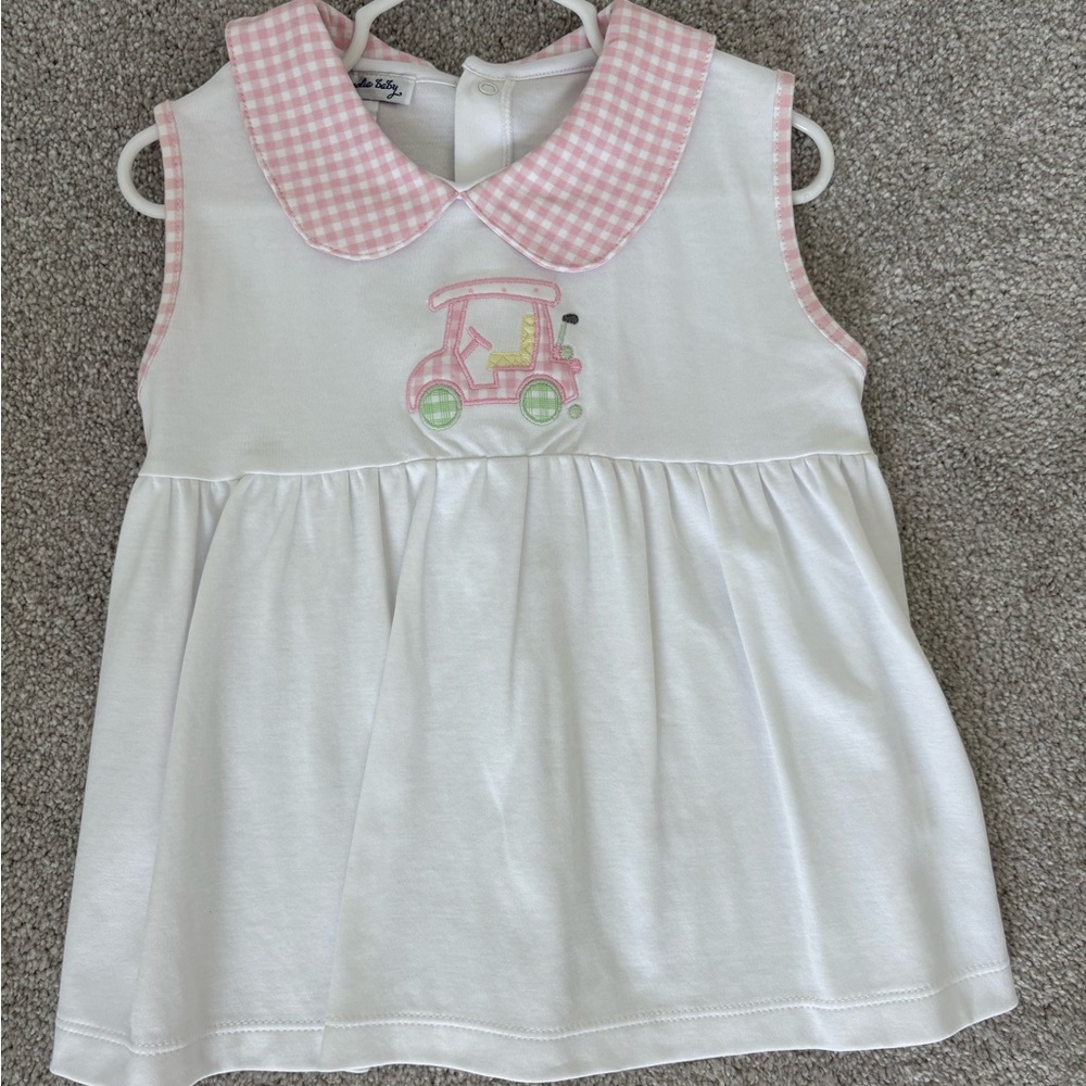 White Top with Pink Gingham Collar